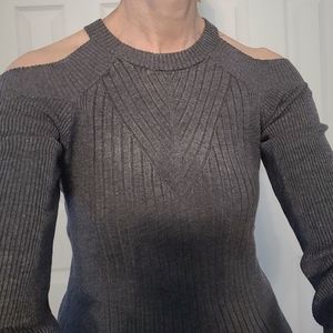 INC COLD SHOULDER RIBBED SWEATER - NEW